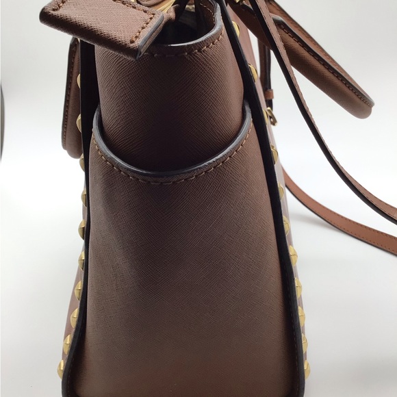 Michael Kors Selma Stud Large Brown Tote - Excellent Used Condition - Picture 11 of 16
